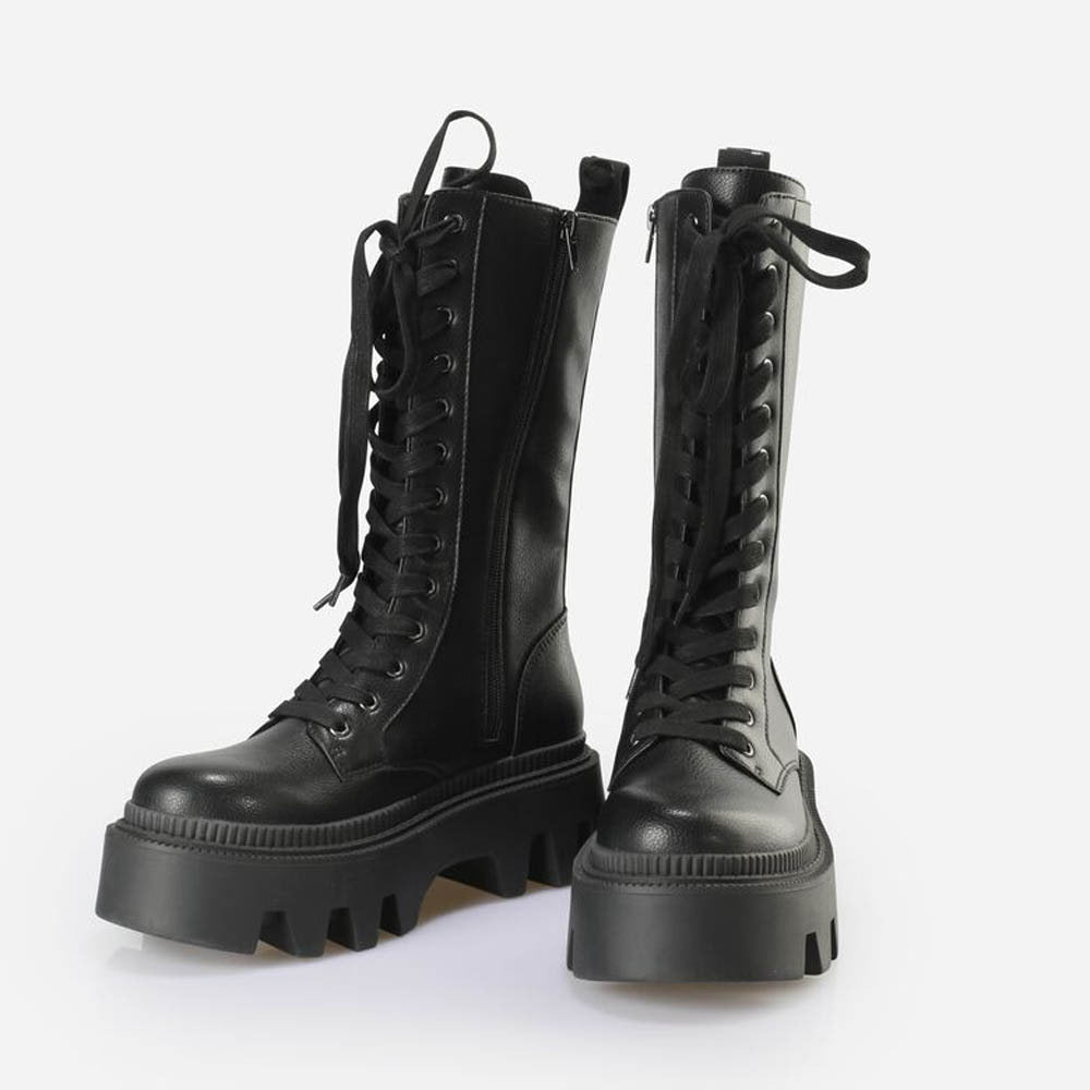 FLORA LACEUP HI / BLACK