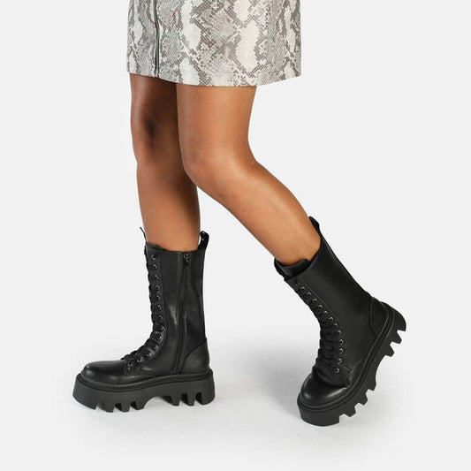 FLORA LACEUP HI / BLACK