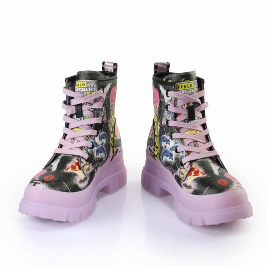 ASPHA LACE UP HI / PURPLE+BLK
