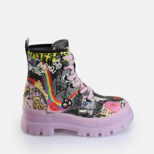 ASPHA LACE UP HI / PURPLE+BLK