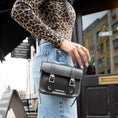 Load image into Gallery viewer, 7 INCH LEATHER CROSSBODY BAG / BLACK SMOOTH
