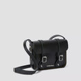 Load image into Gallery viewer, 7 INCH LEATHER CROSSBODY BAG / BLACK SMOOTH
