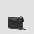 Load image into Gallery viewer, 7 INCH LEATHER CROSSBODY BAG / BLACK SMOOTH

