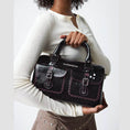 carregar imagem na visualização da galeria, TOP HANDLE DISTRESSED PATENT LEATHER BAG / BLACK
