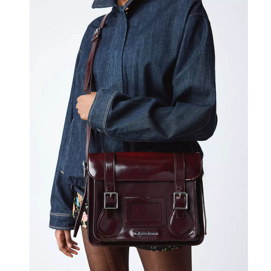 11 INCH VEGAN MESSENGER BAG / CHERRY RED