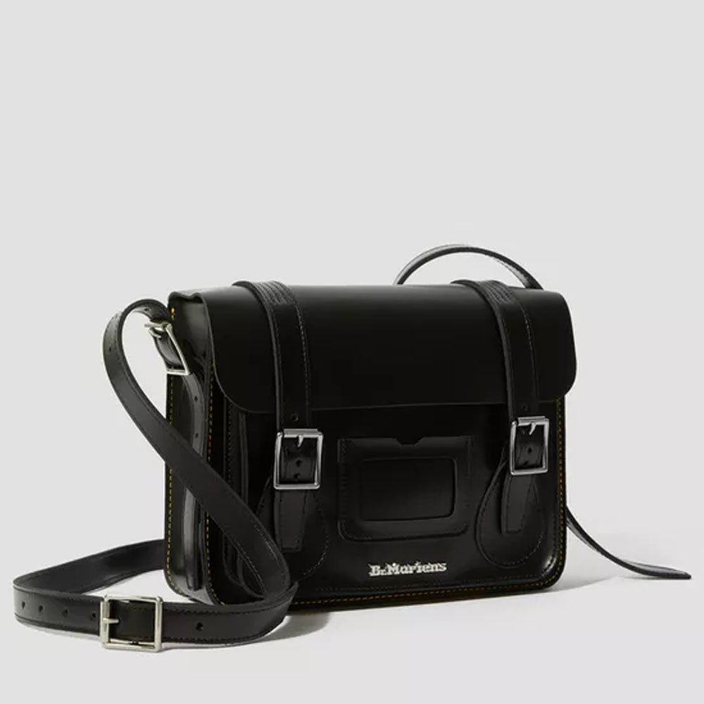 11 INCH KIEV SMOOTH LEATHER SATCHEL / BLACK
