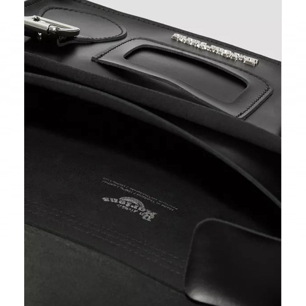 11 INCH KIEV SMOOTH LEATHER SATCHEL / BLACK
