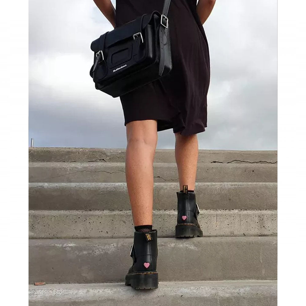 11 INCH KIEV SMOOTH LEATHER SATCHEL / BLACK