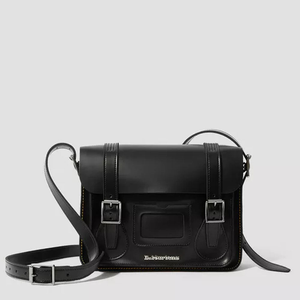 11 INCH KIEV SMOOTH LEATHER SATCHEL / BLACK